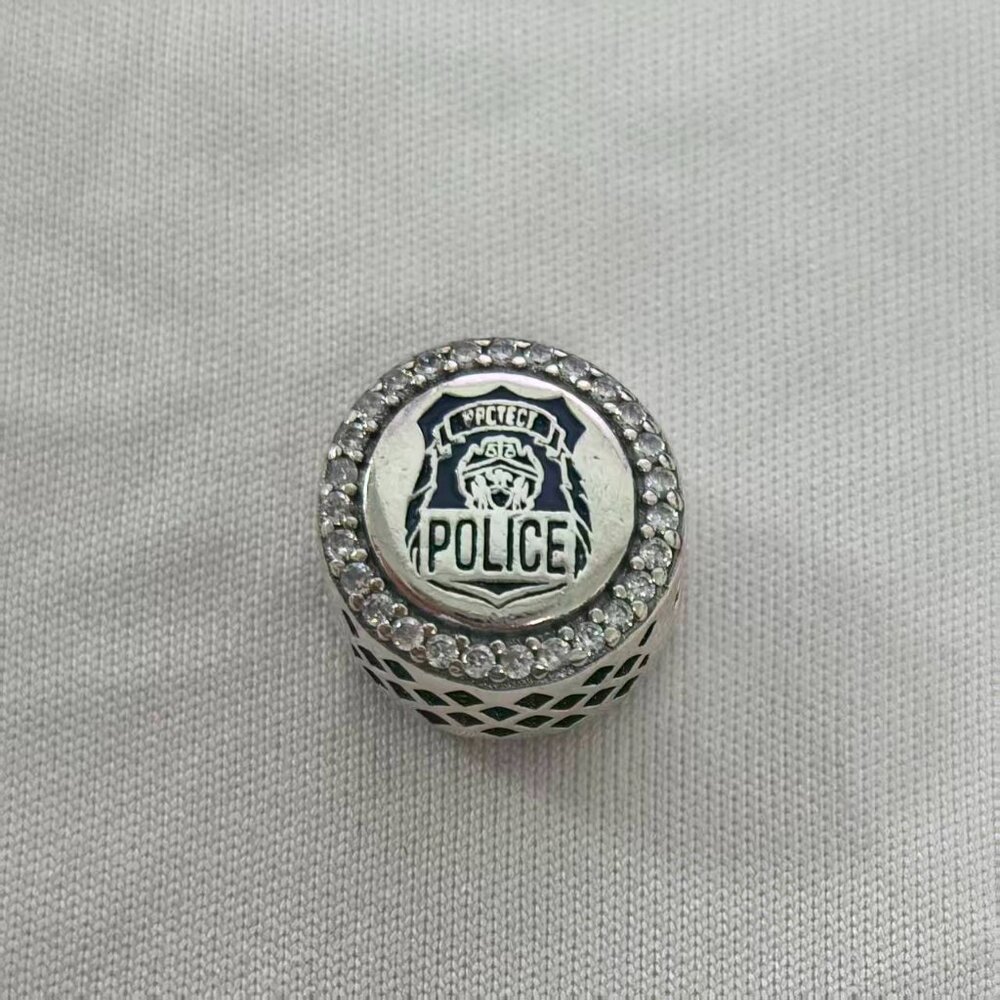 Pandora POLICE Exclusive Charm Pendant, S925 Silver Jewelry